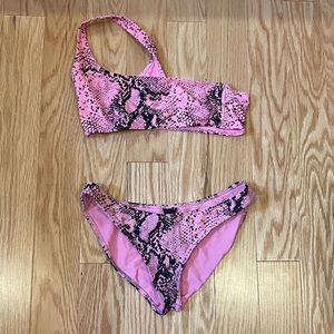 TRIANGL pink snakeskin on shoulder bikini; small; never worn perfect condition